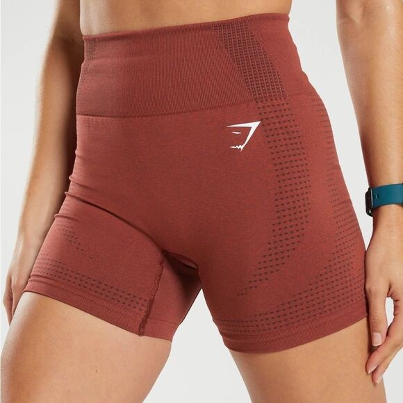Gymshark VITAL SEAMLESS 2.0 SHORTS Size Small Brick Red Marl NWT in packaging - Picture 4 of 7
